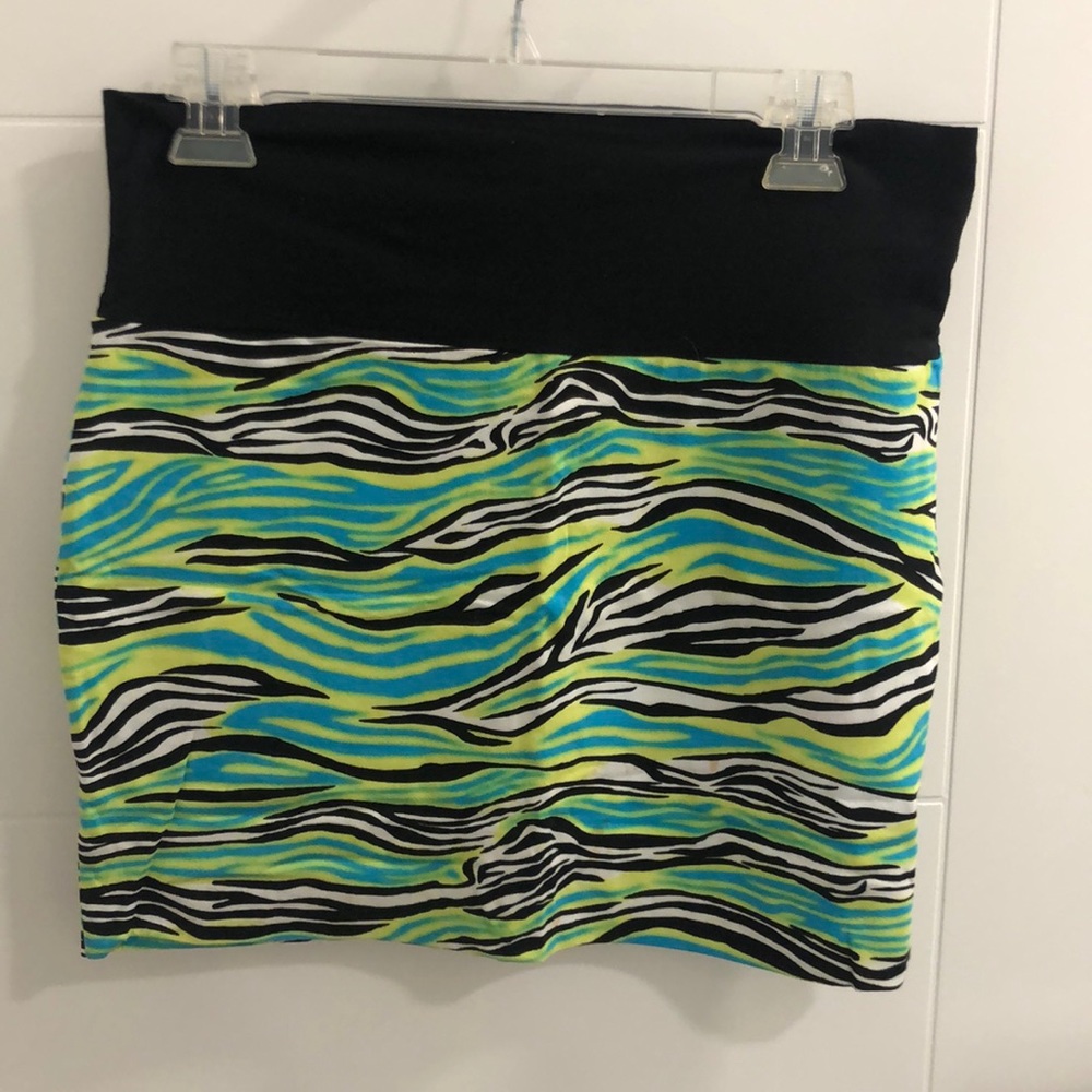 Cotton zebra print mini skirt